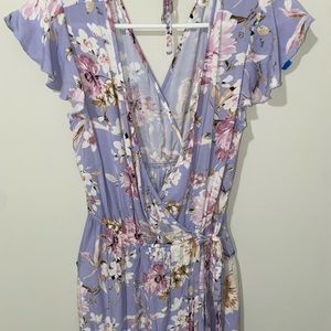 Lily purple beautiful floral maxi dress